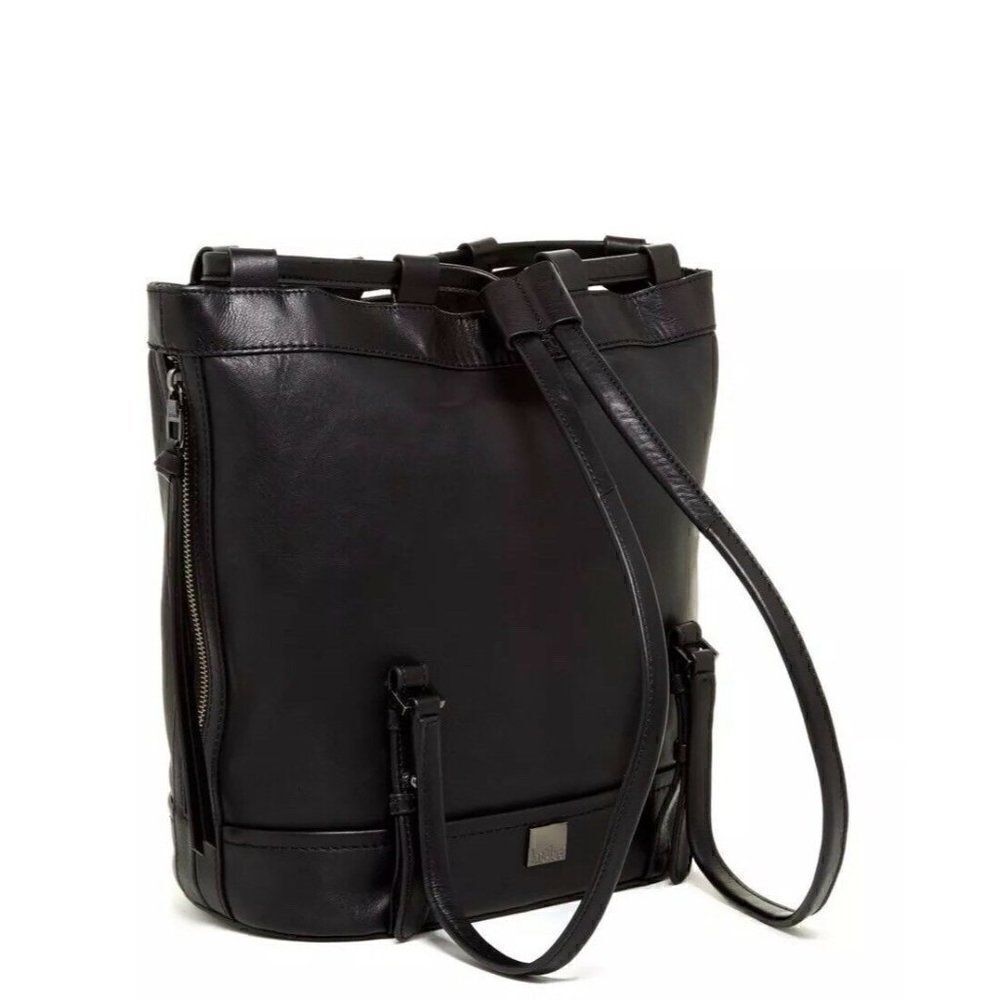NWT KOOBA BLACK CANYON SLING BACKPACK - GENUINE LAMB LEATHER DOUBLE STRAP $398